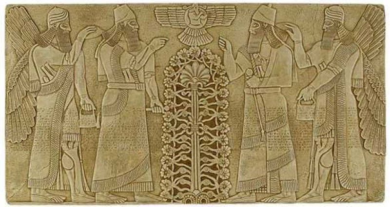 上图:苏美尔(Sumerian)生命树的壁画。「生命树」的记忆存在于各个古代文明之中,以不同的形式出现在古代苏美尔人、埃及人、巴比伦人、亚述人、中国人、印度人和乌拉尔图人等许多古代文明的文献和遗址里。这从侧面佐证人类的祖先都来自伊甸园。